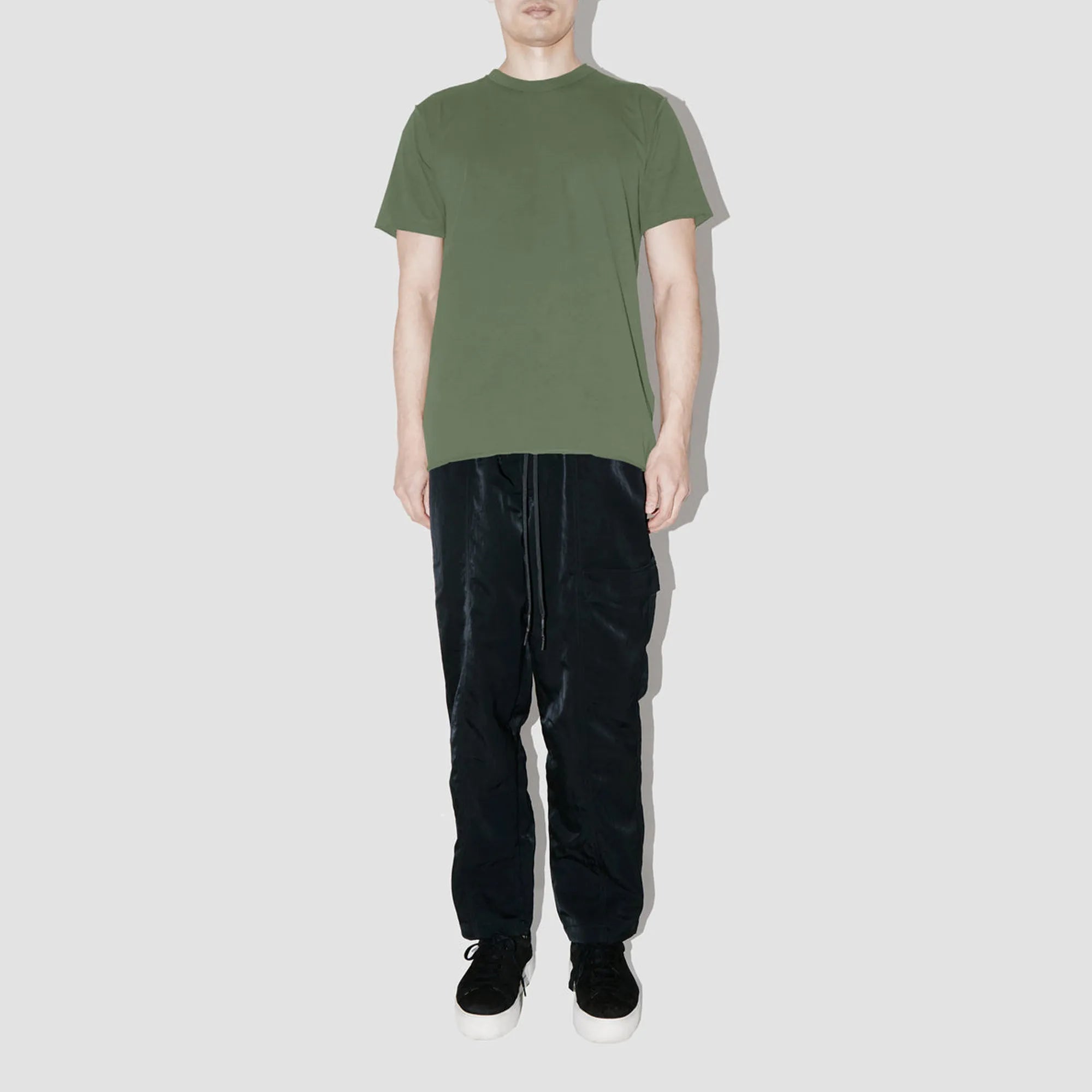 Combed Olive Raw Edges Oversized T-Shirt