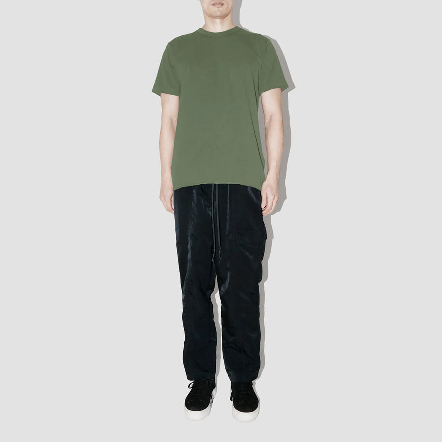 Combed Olive Raw Edges Oversized T-Shirt