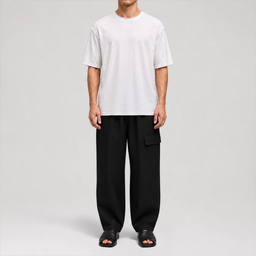 ShoreCotton White Raw Edges T-Shirt, front view