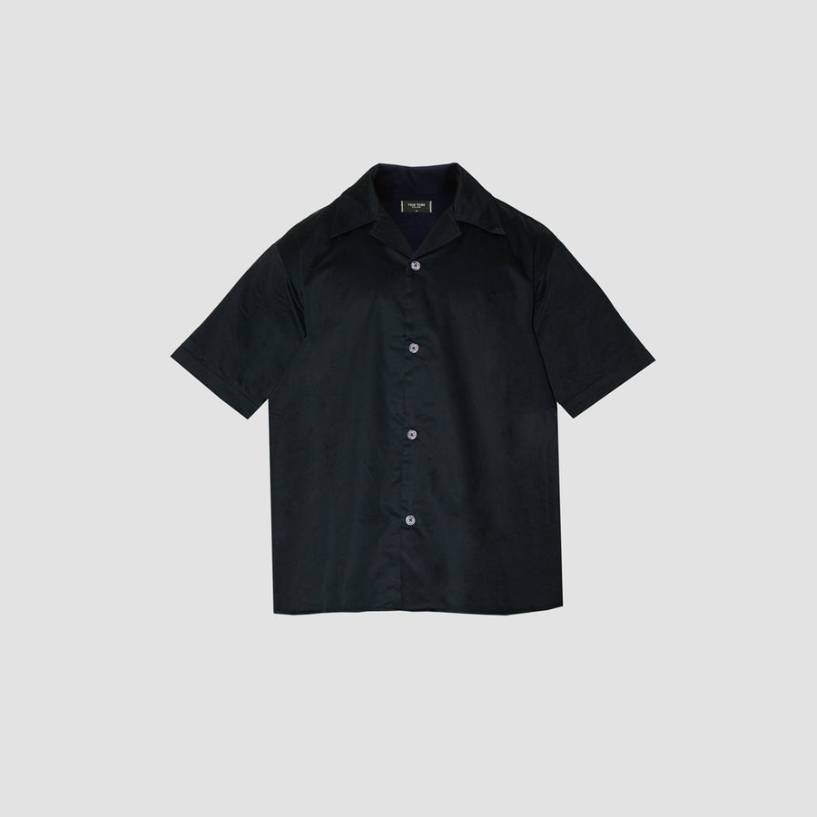 GizaFine Black Satin Resort Shirt