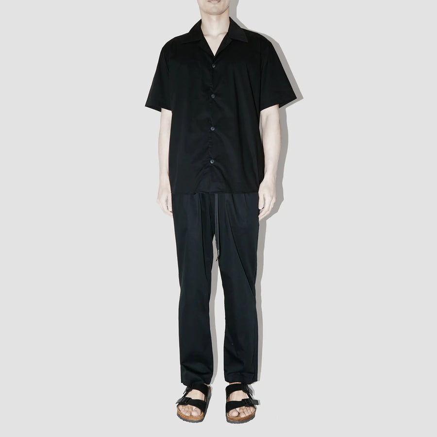 GizaFine Black Satin Resort Shirt