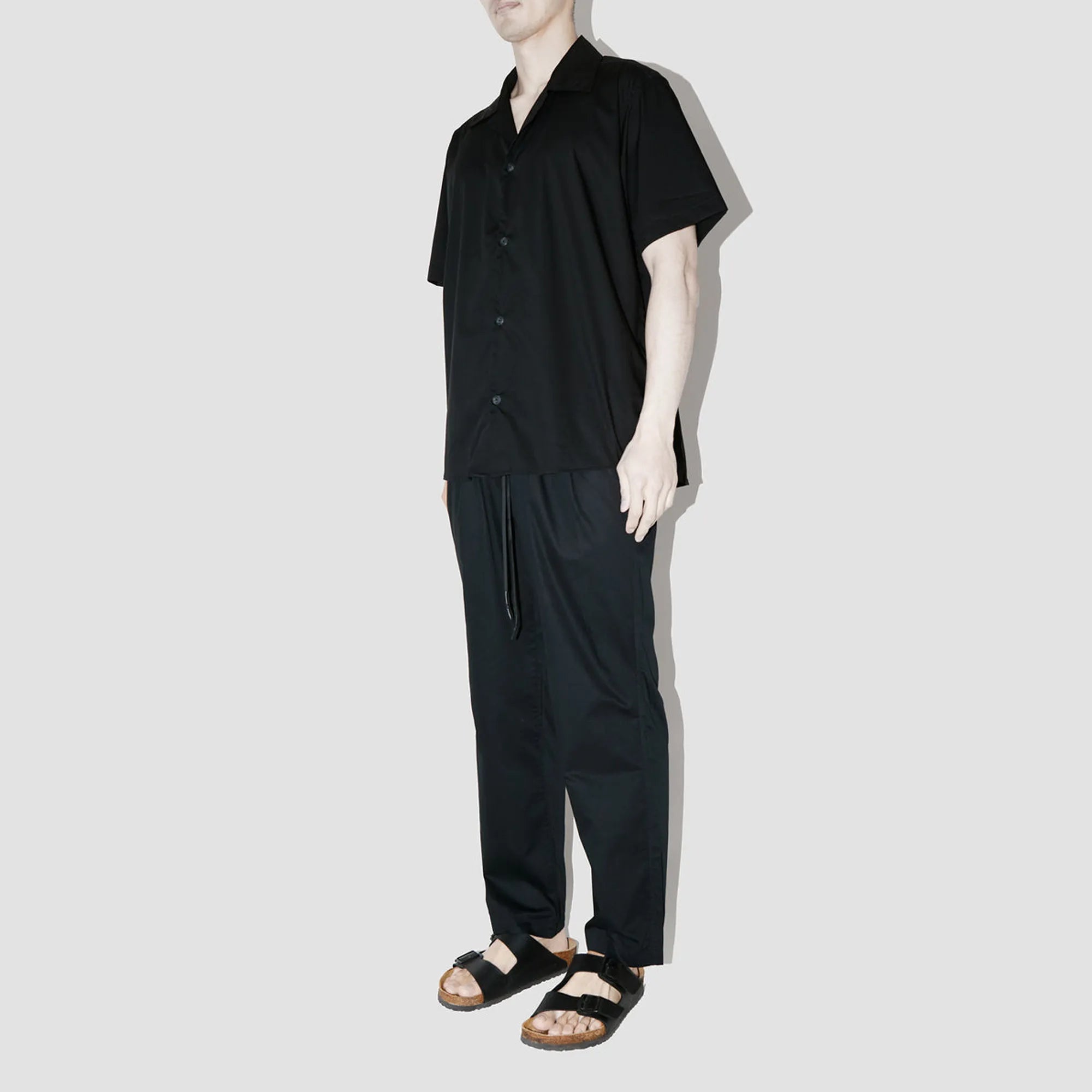 GizaFine Black Satin Resort Shirt