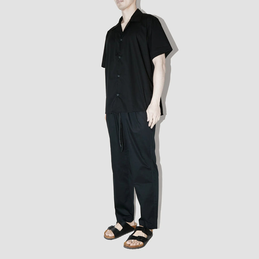 GizaFine Black Satin Resort Shirt