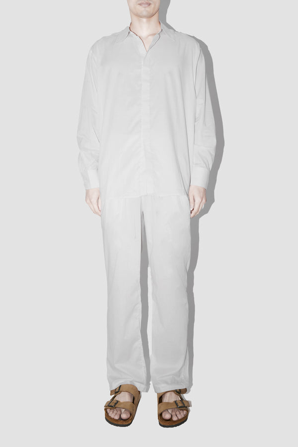 BreathAir GREY COTTON VOILE OVERSIZED SHIRT