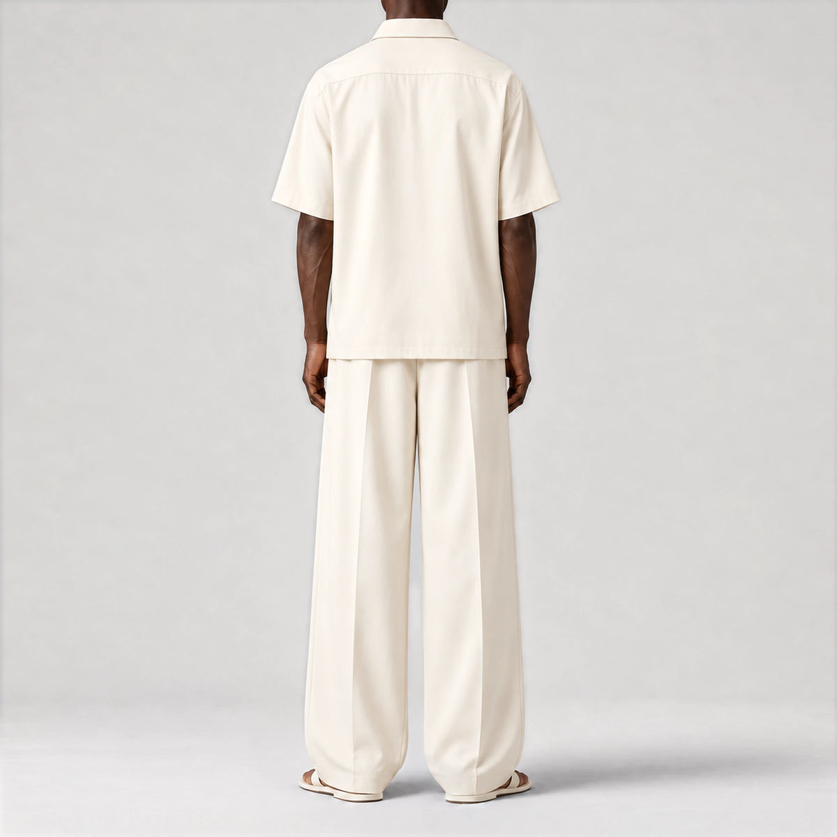 GizaLux Ivory oversized pants, back