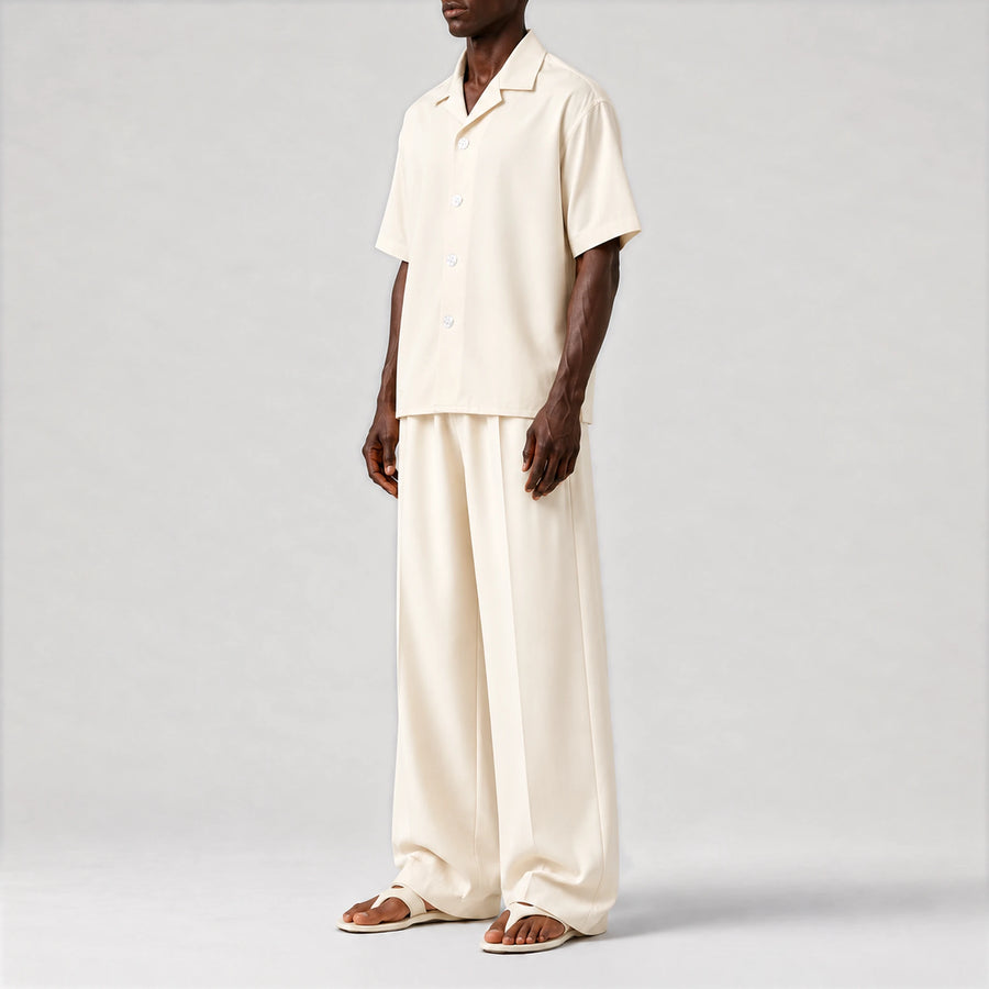 GizaLux Ivory oversized pants, side