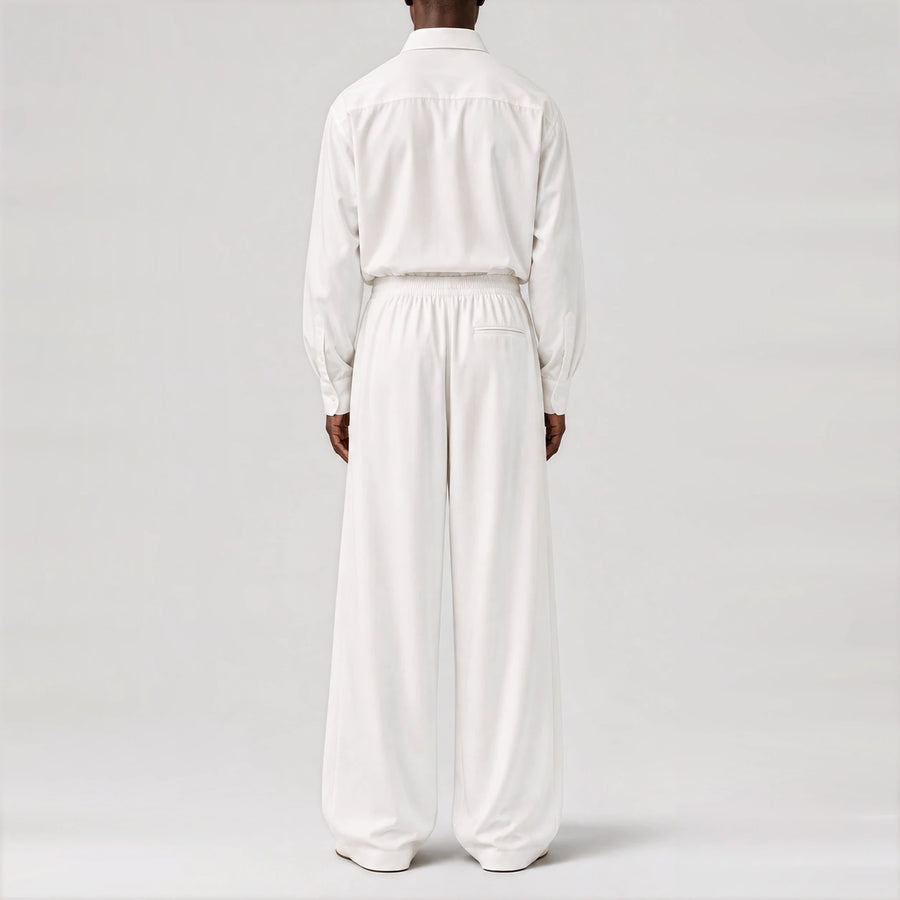 GizaLux White oversized pants, back