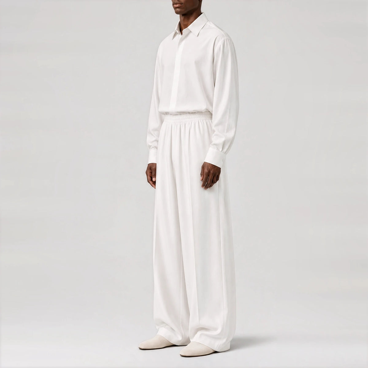 GizaLux White oversized pants, side