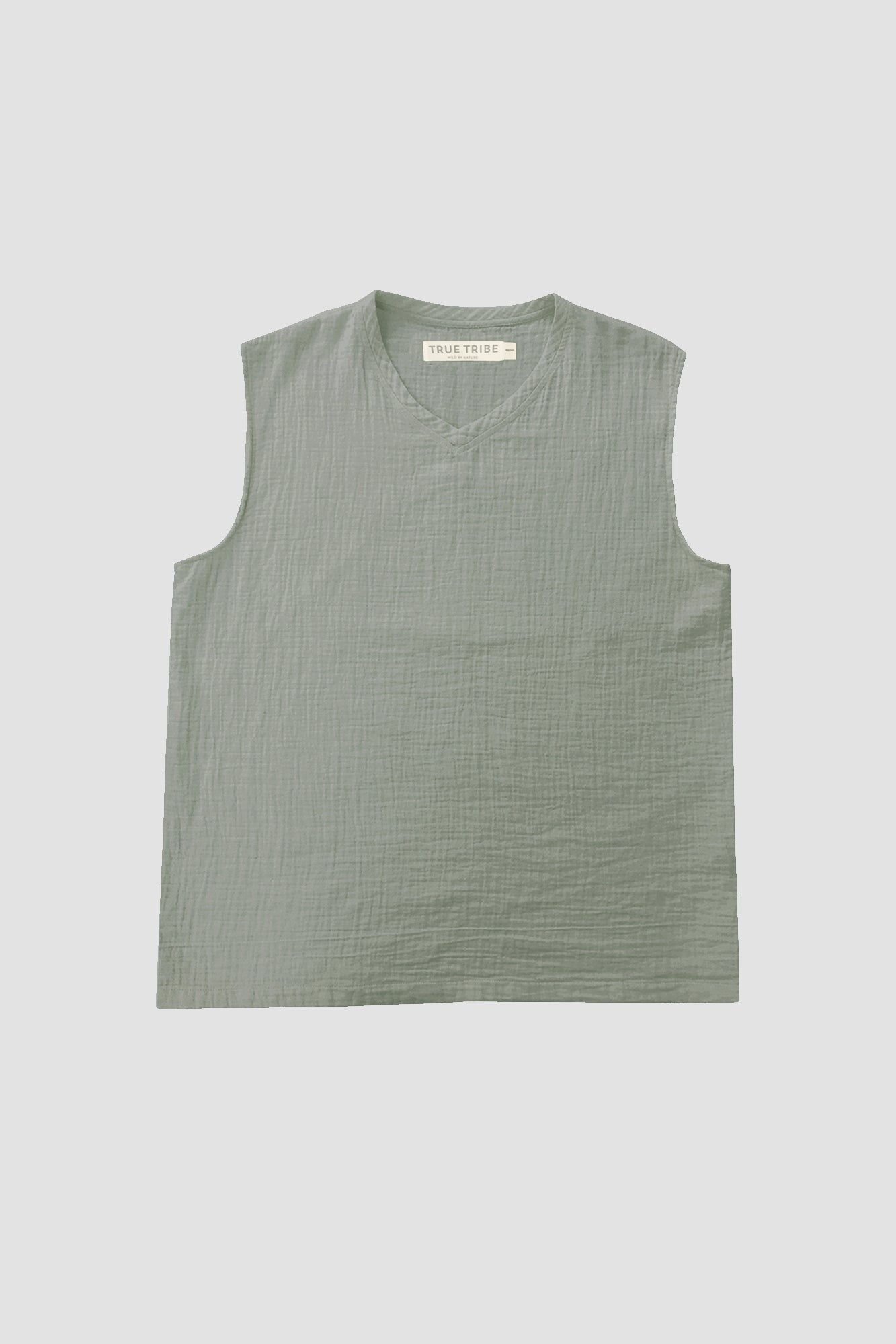 AngelWeave KHAKI GAUZE SLEEVELESS T-SHIRT