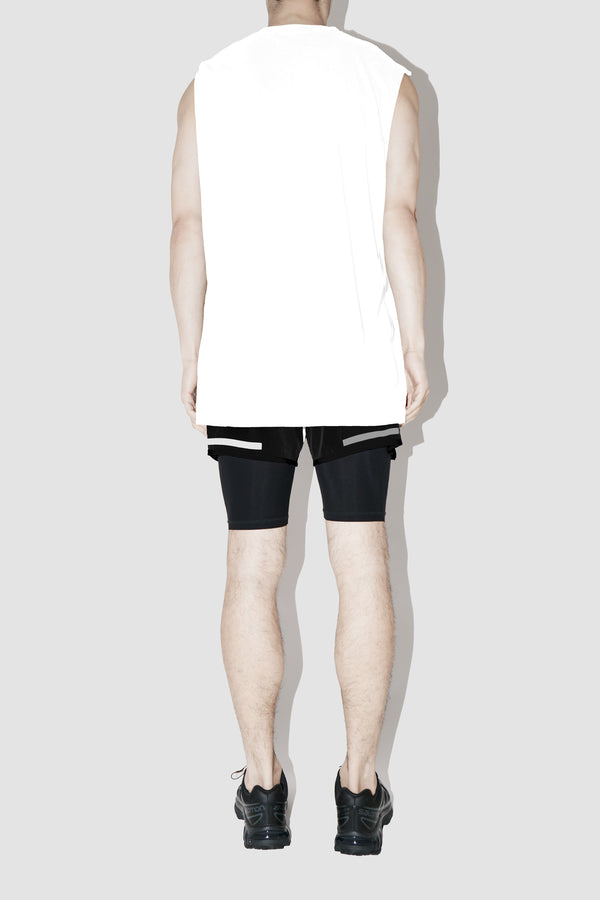 ElevaPima WHITE SLEEVELESS T-SHIRT