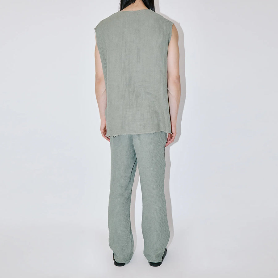 AngelWeave Almond Green Gauze Sleeveless T-Shirt