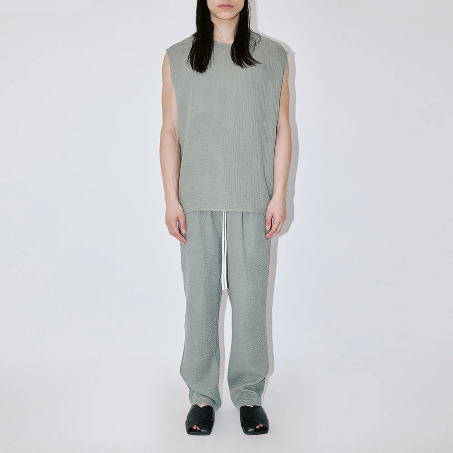 AngelWeave Almond Green Gauze Sleeveless T-Shirt