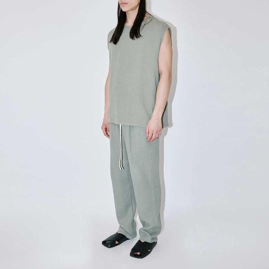 AngelWeave Almond Green Gauze Sleeveless T-Shirt