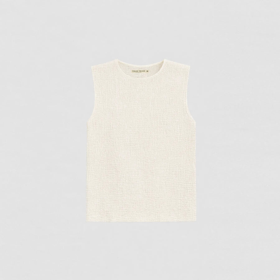 AngelWeave Ivory Gauze Sleeveless T-Shirt