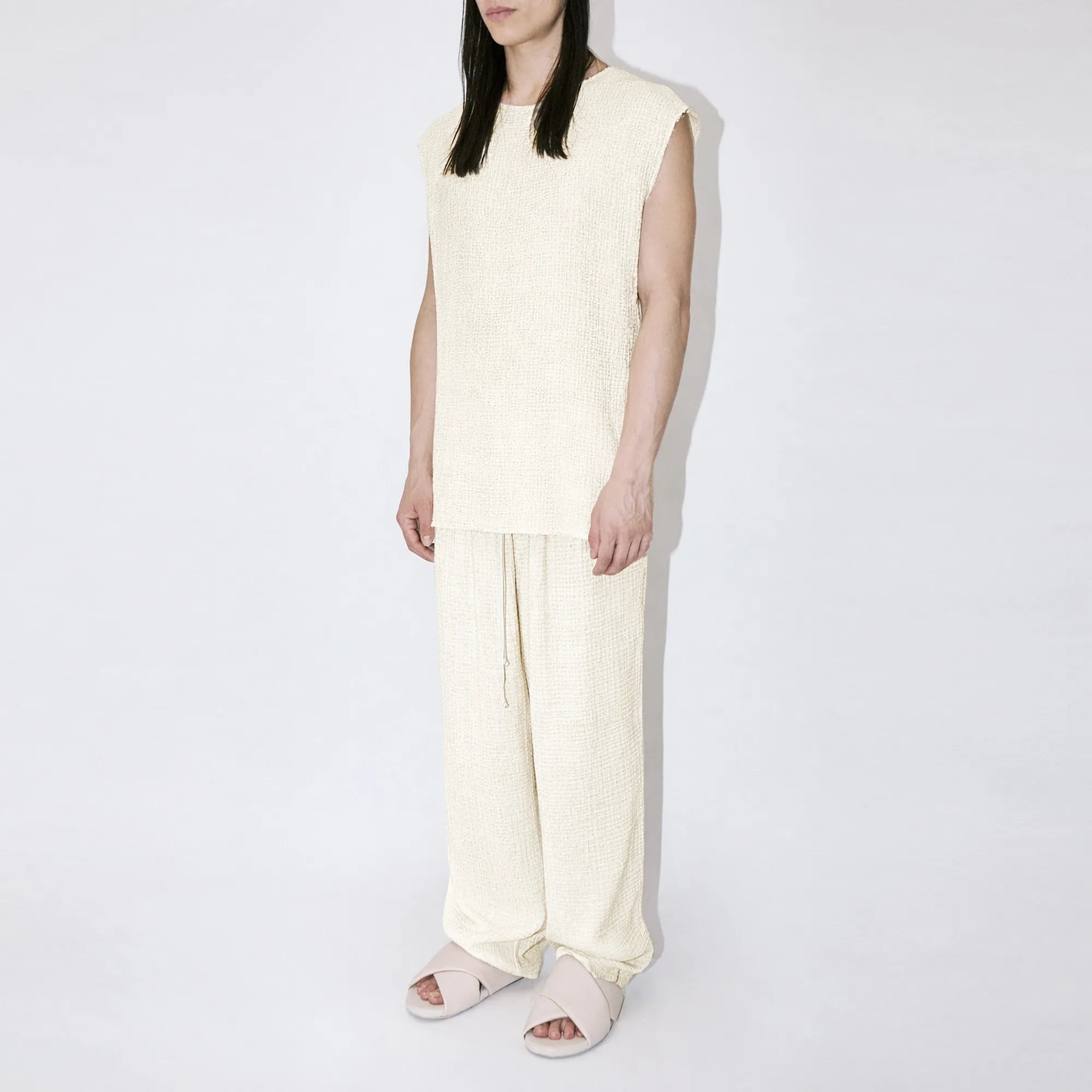 AngelWeave Ivory Gauze Sleeveless T-Shirt