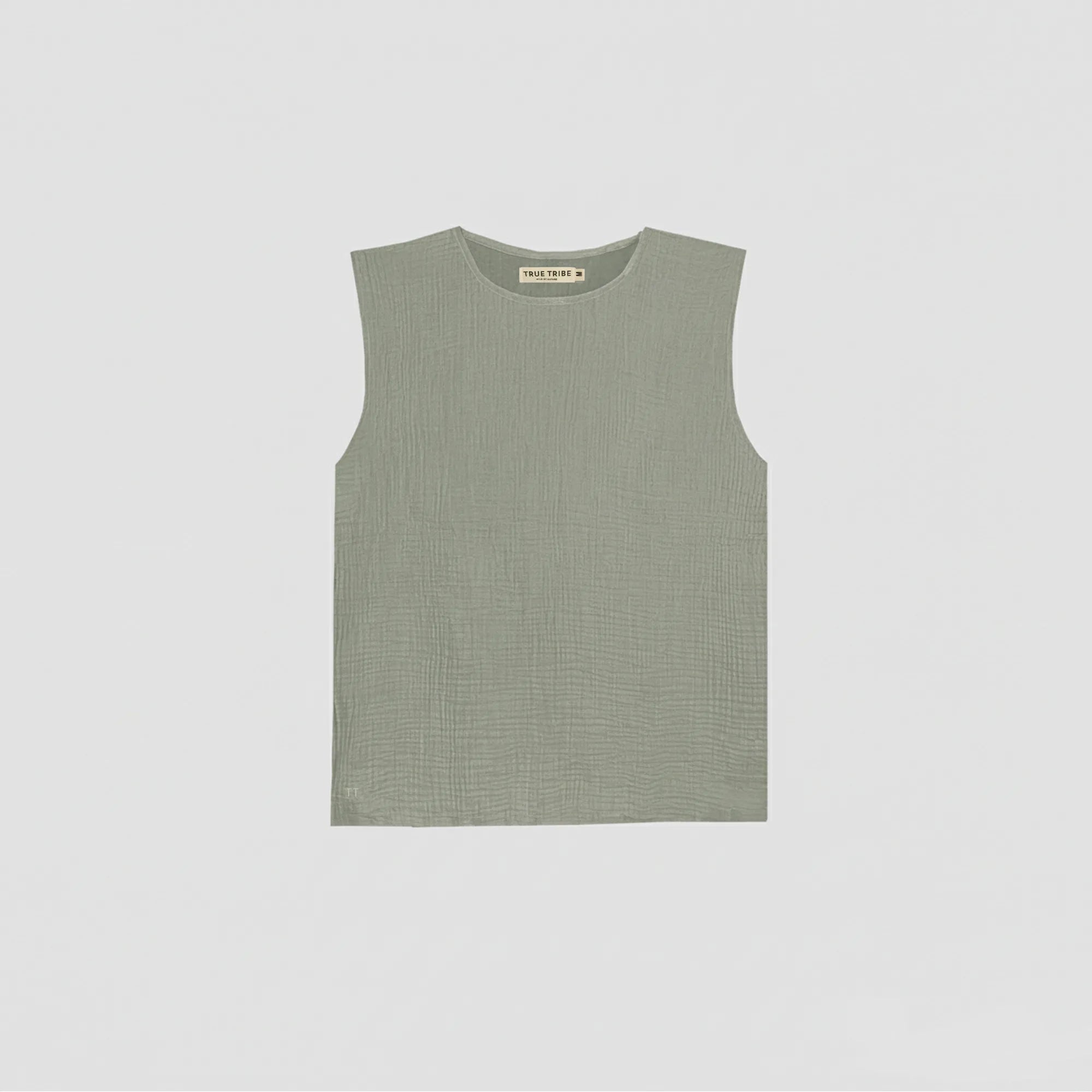 AngelWeave Khaki Gauze Sleeveless T-Shirt