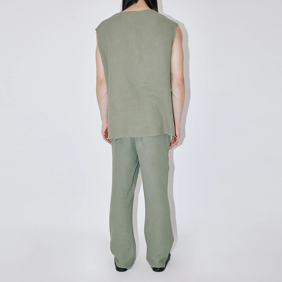 AngelWeave Khaki Gauze Sleeveless T-Shirt