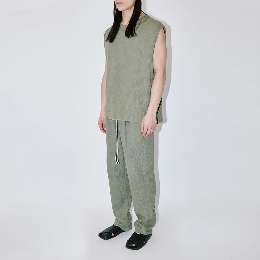 AngelWeave Khaki Gauze Sleeveless T-Shirt