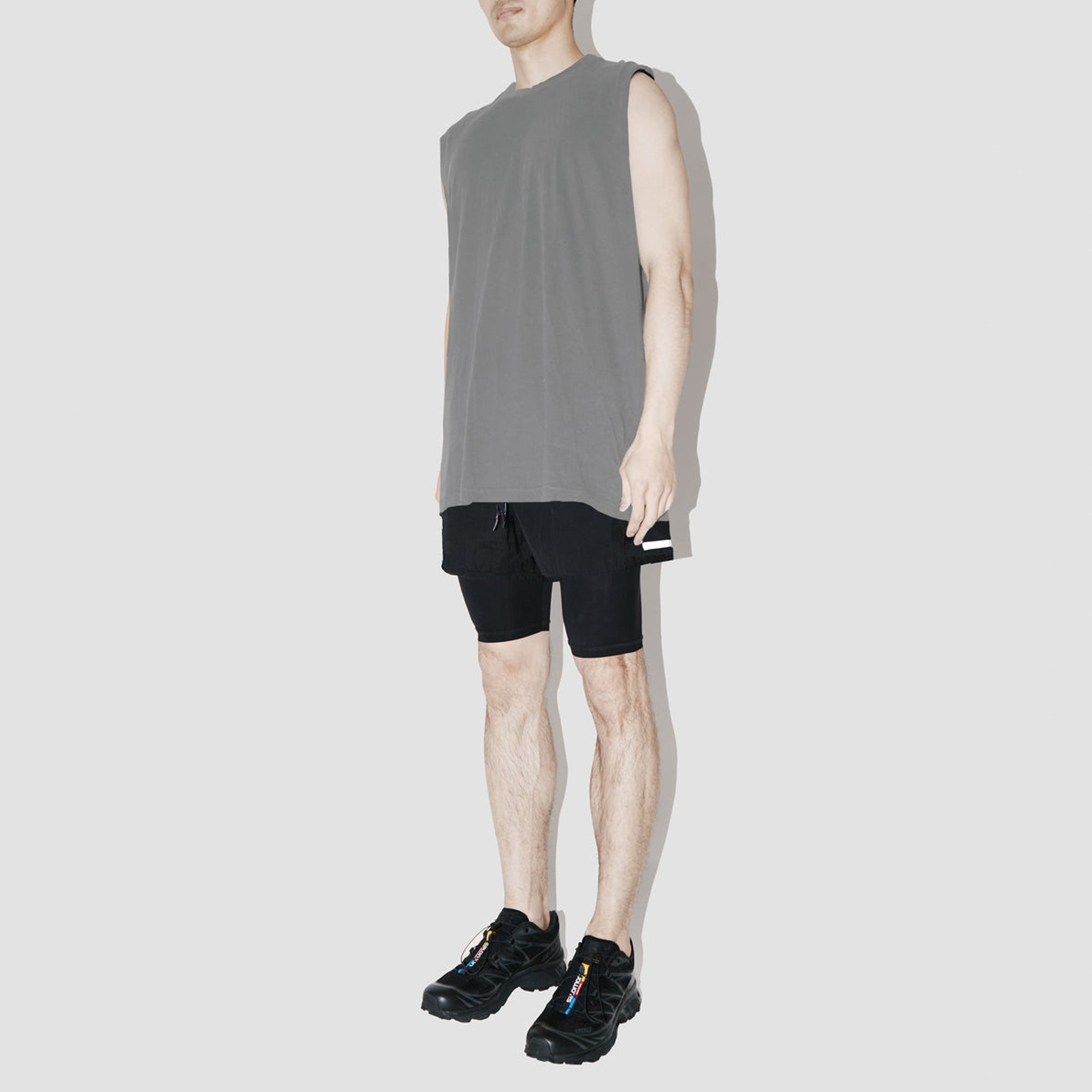 Combed Taupe Sleeveless T-Shirt