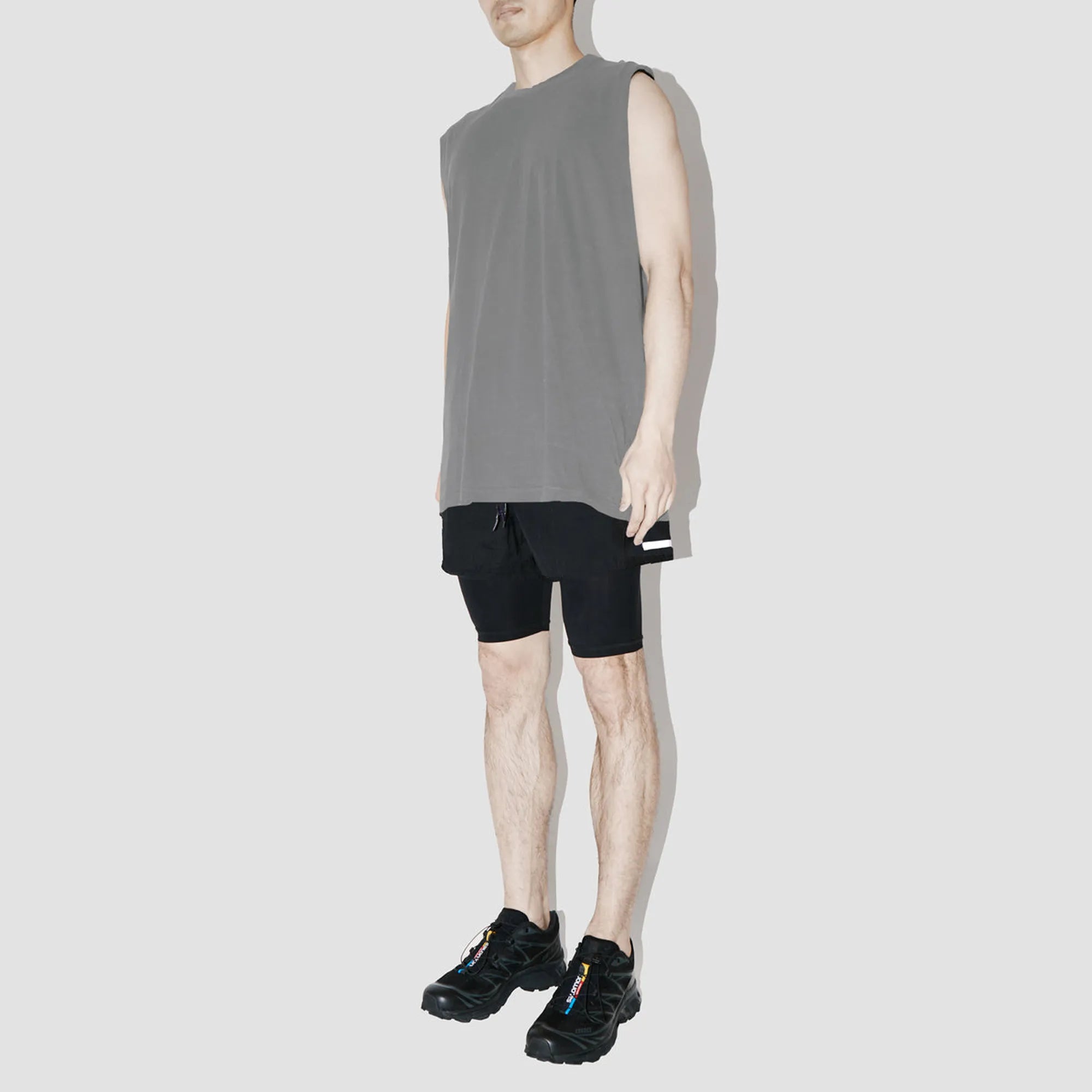 Combed Taupe Sleeveless T-Shirt