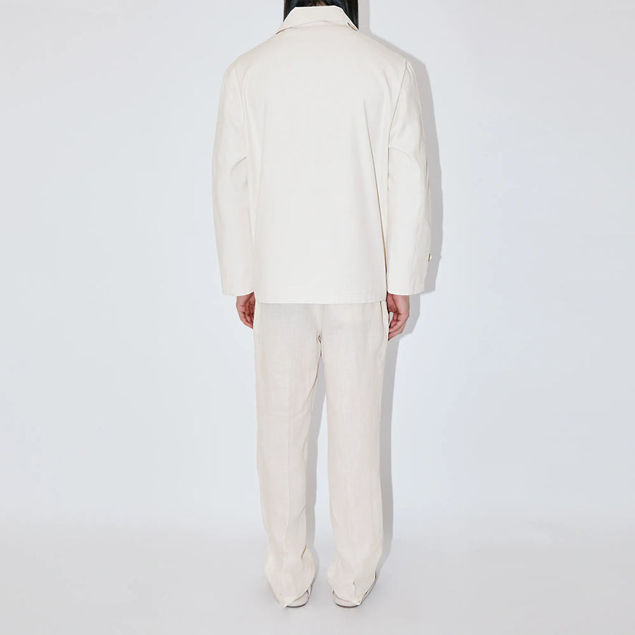 Ivory Canvas Overshirt Jacket
