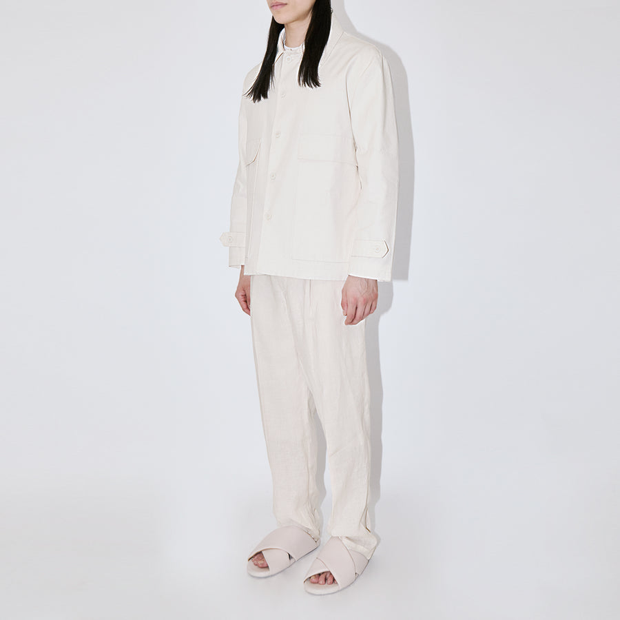 Ivory Canvas Overshirt Jacket