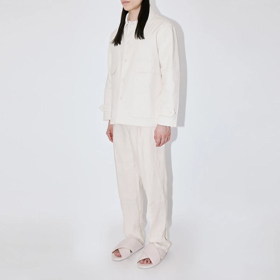 Ivory Canvas Overshirt Jacket