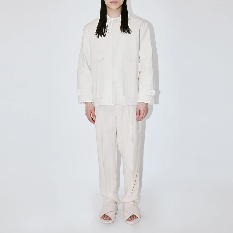 Ivory Canvas Overshirt Jacket