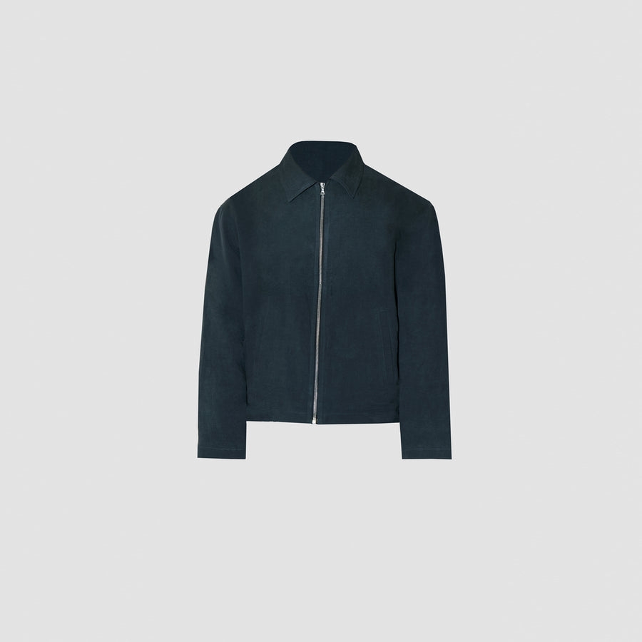 TerraLinen Black Zip Overshirt