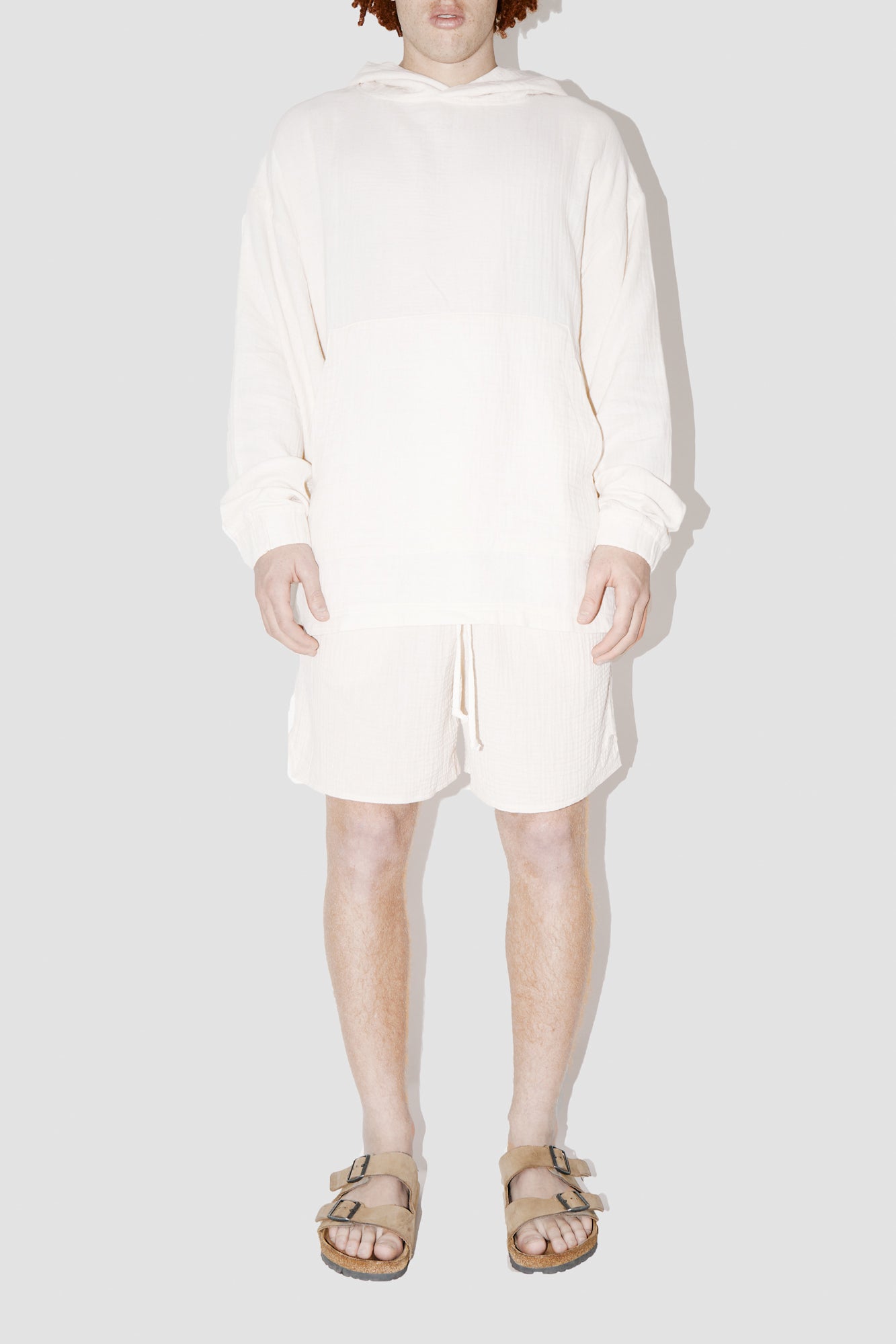 AngelWeave IVORY GAUZE OVERSIZED HOODIE