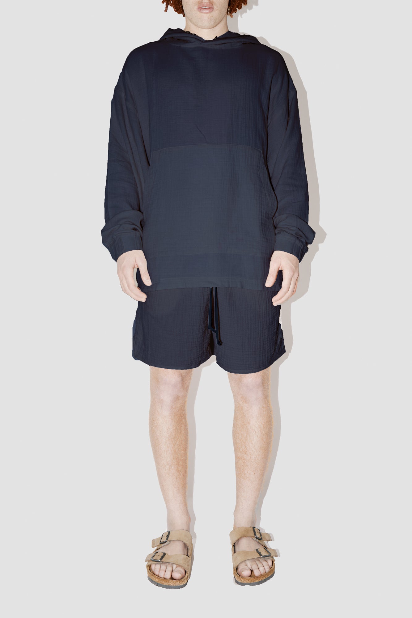 AngelWeave DARK NAVY GAUZE OVERSIZED HOODIE