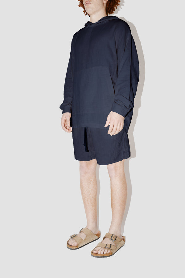 AngelWeave DARK NAVY GAUZE OVERSIZED HOODIE