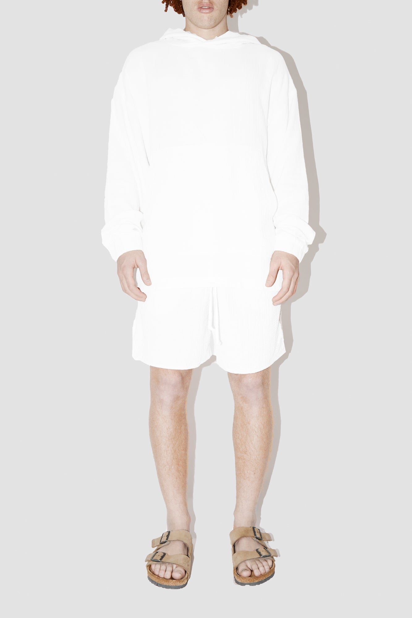 AngelWeave WHITE GAUZE OVERSIZED HOODIE