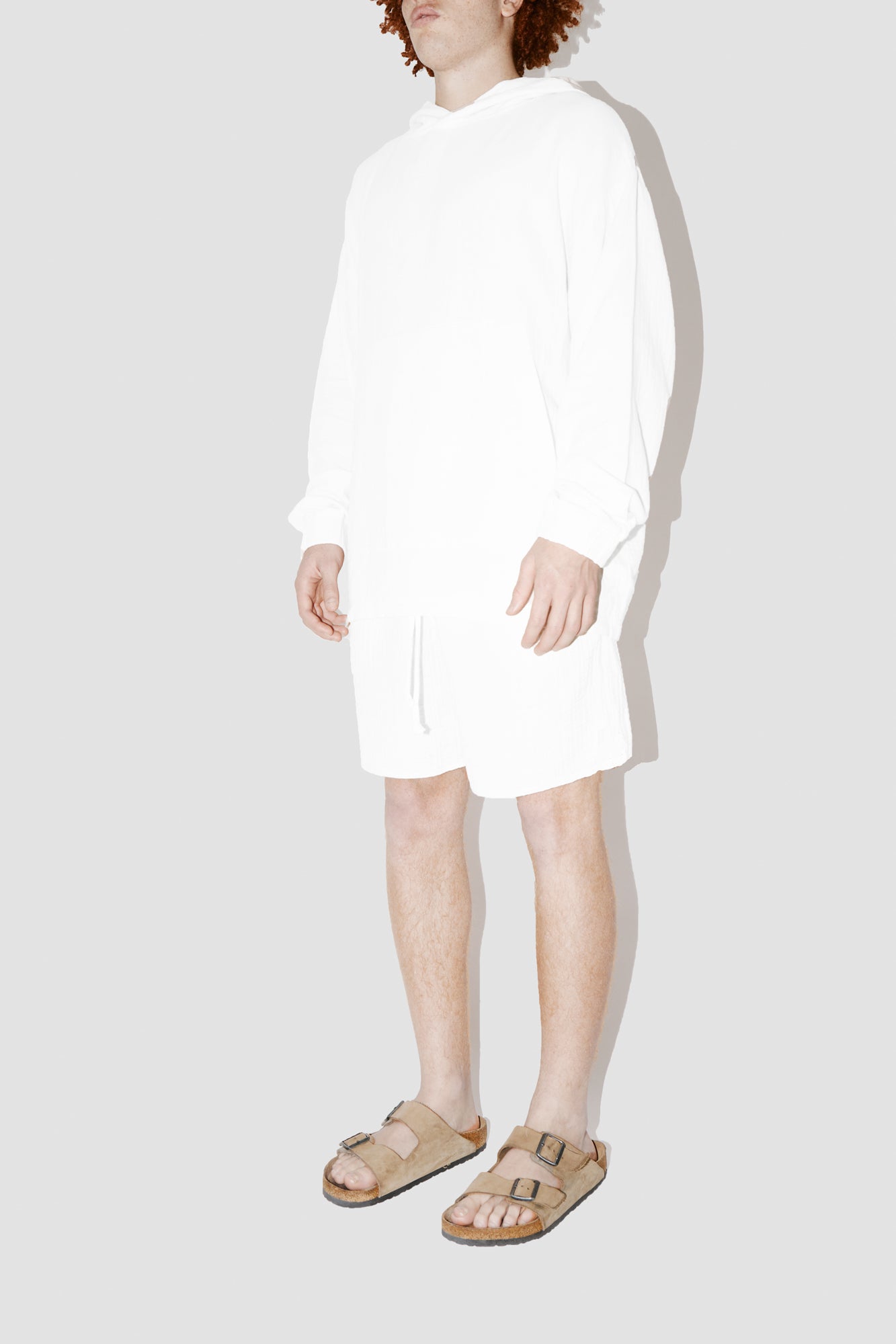 AngelWeave WHITE GAUZE OVERSIZED HOODIE