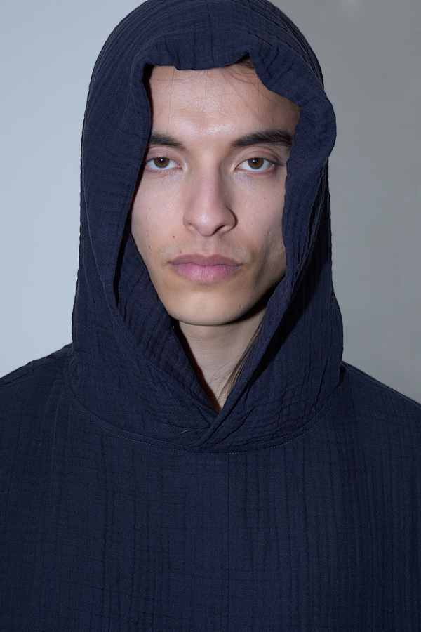 AngelWeave Dark Navy Gauze Hoodie