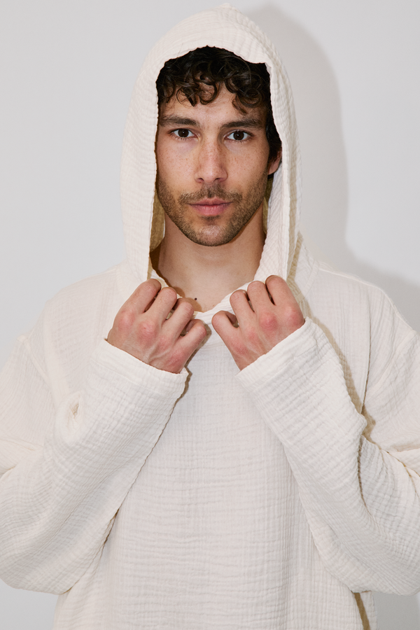 AngelWeave Ivory Gauze Hoodie