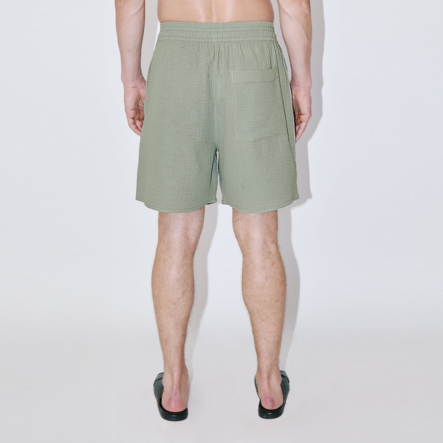 AngelWeave Khaki Gauze Lounge Shorts