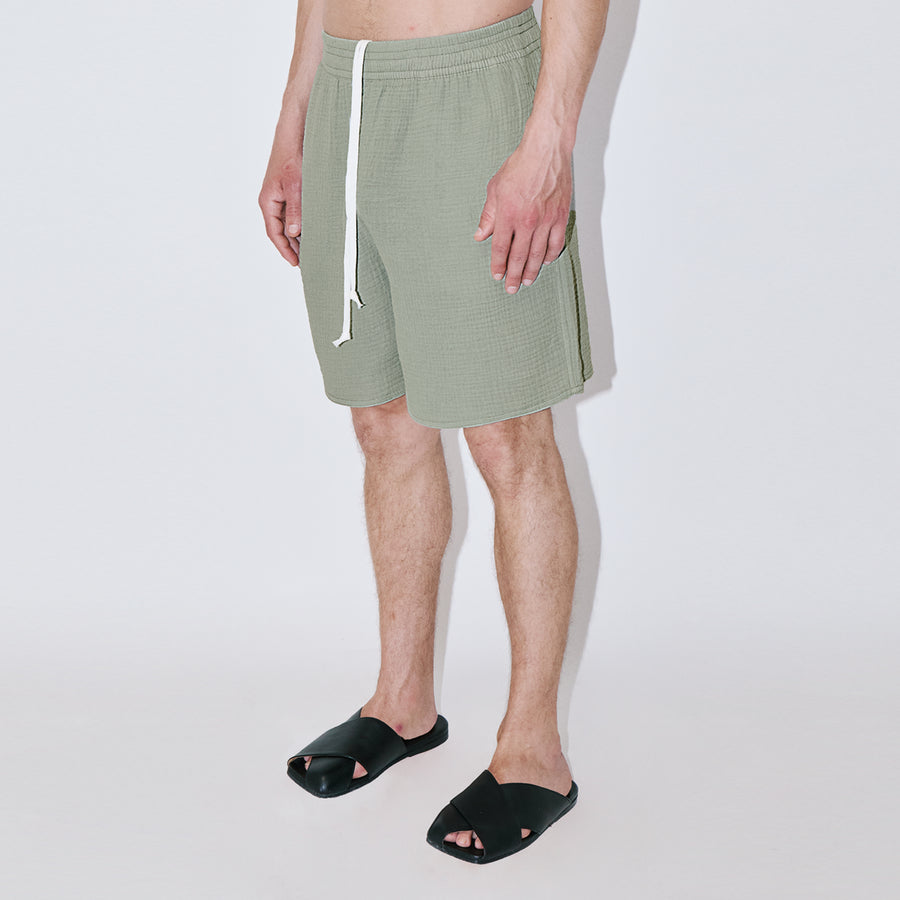 AngelWeave Khaki Gauze Lounge Shorts