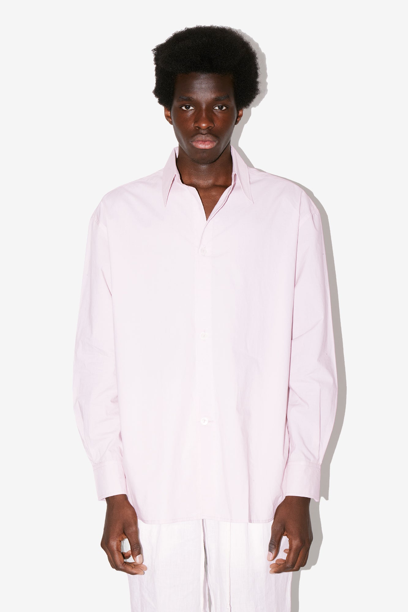 BreathAir PINK COTTON VOILE OVERSIZED SHIRT