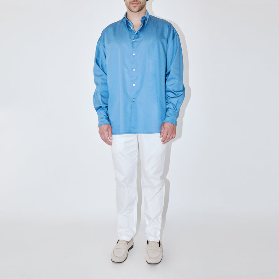 GizaFine Blue Petrol Oversized Shirt