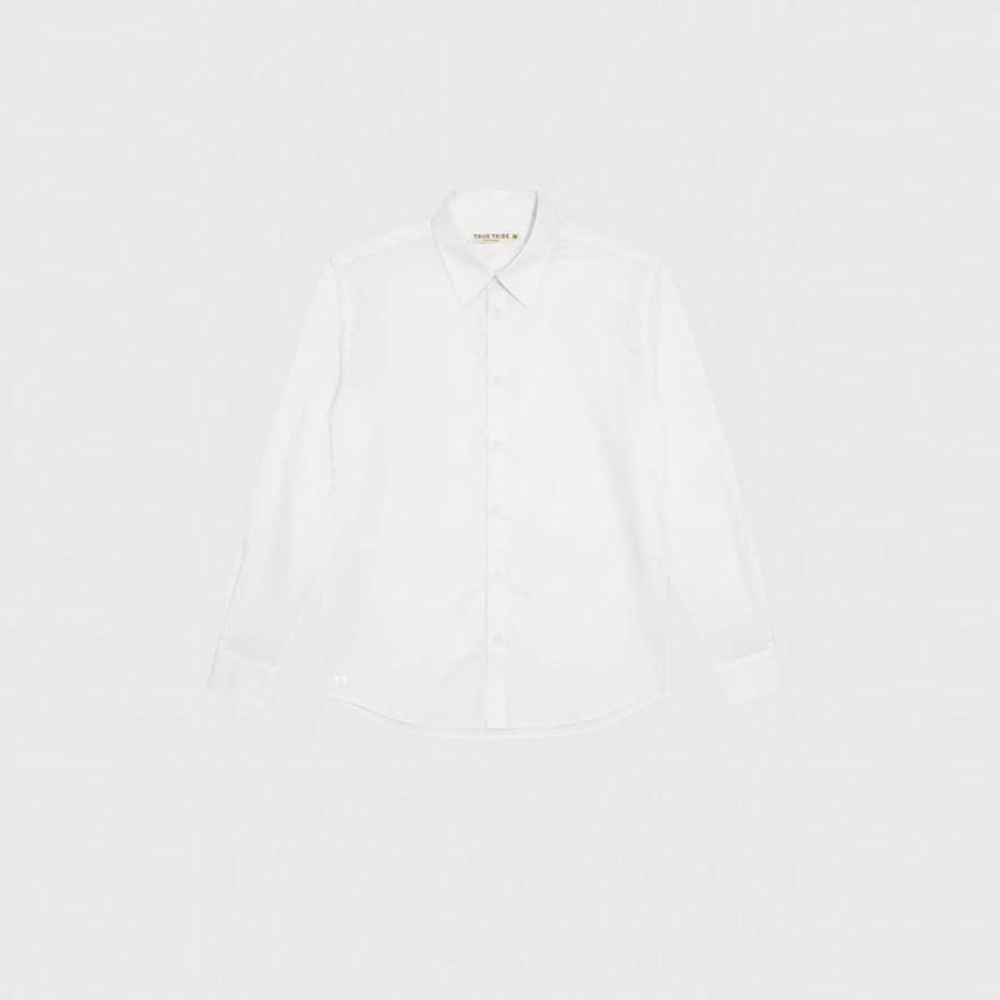 SmoothWeave White Micro Twill Oversized Shirt