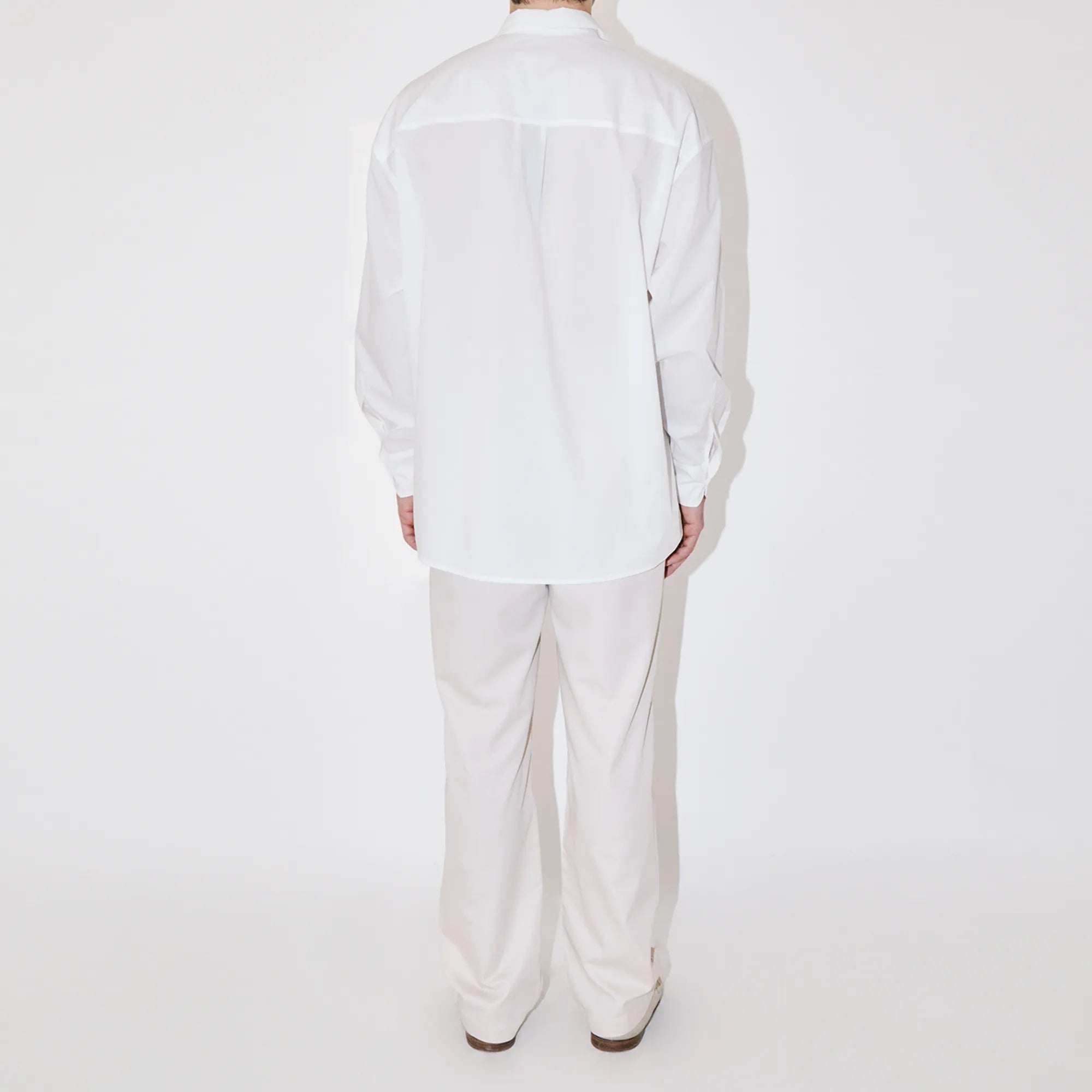 SmoothWeave White Micro Twill Oversized Shirt