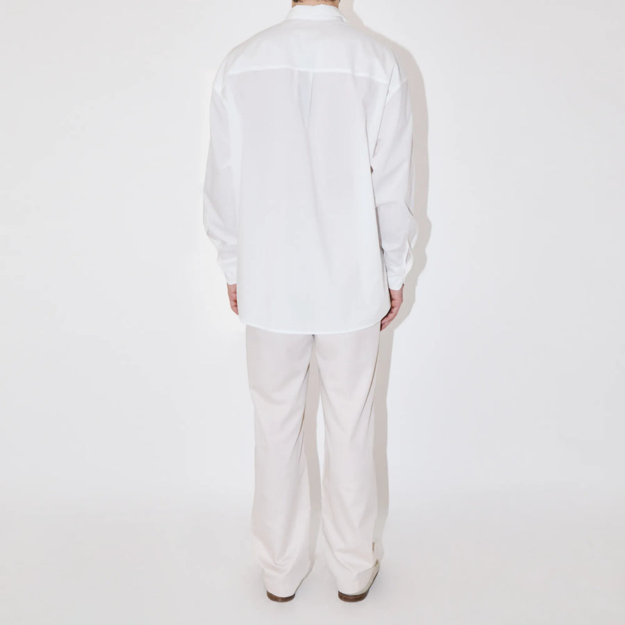 SmoothWeave White Micro Twill Oversized Shirt