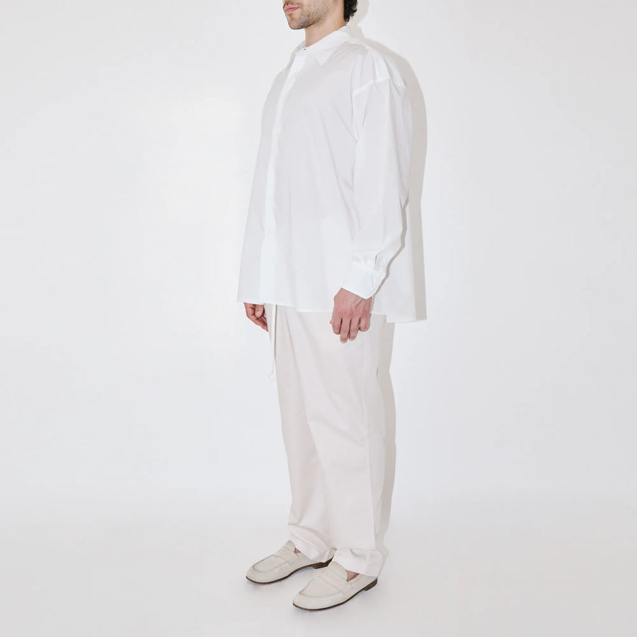 SmoothWeave White Micro Twill Oversized Shirt