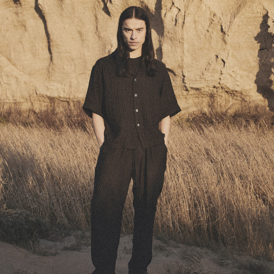 AirCloud Black Lounge Pants in the desert