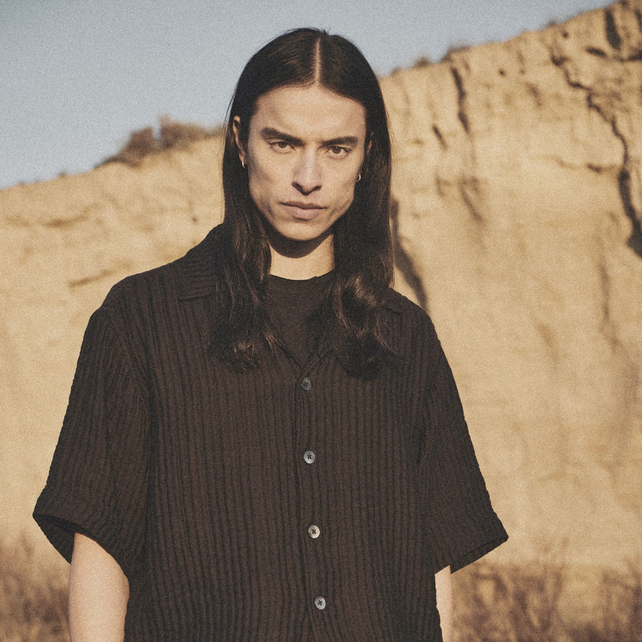 AirCloud Black Cuban Shirt in the desert