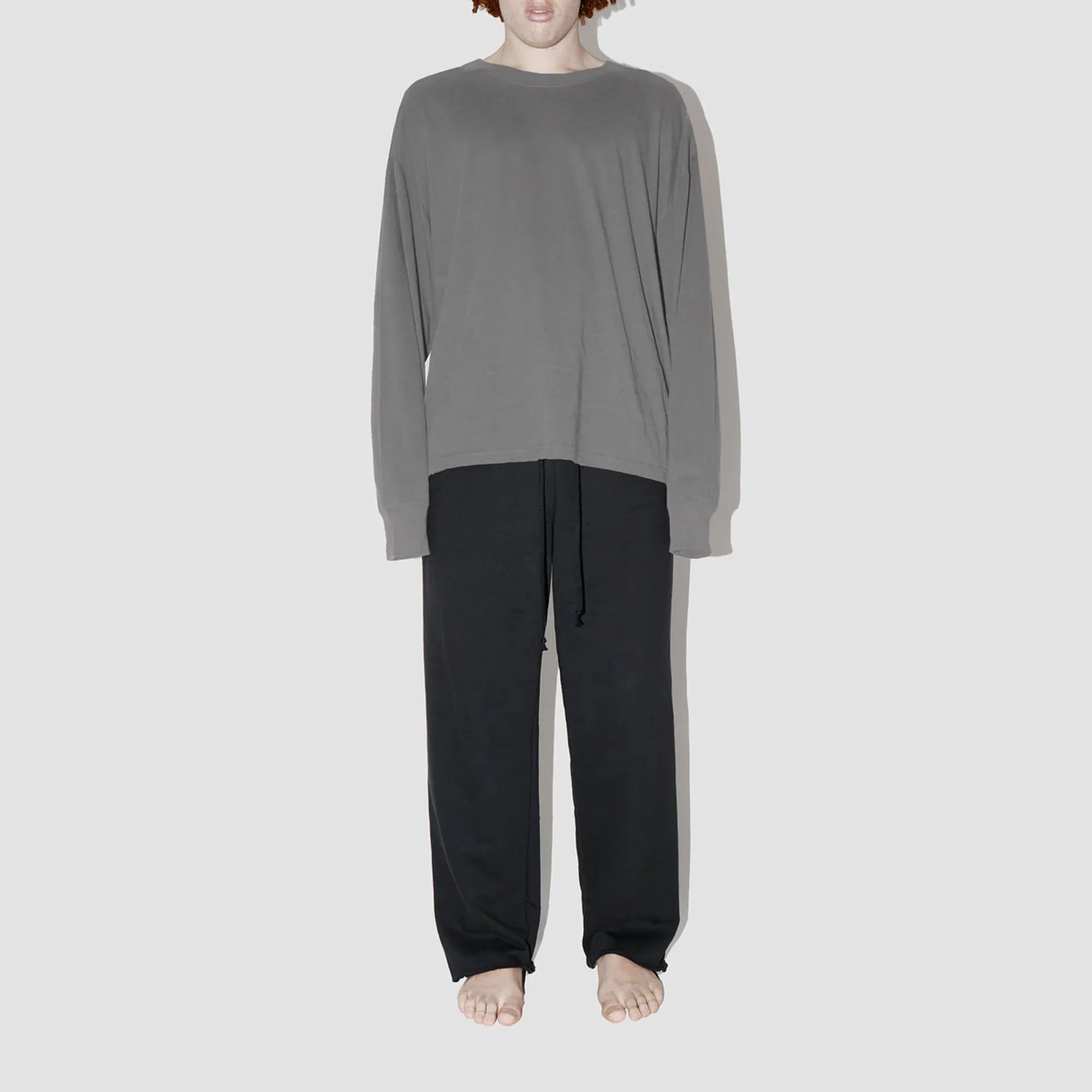 Combed Taupe Long Sleeve T-Shirt