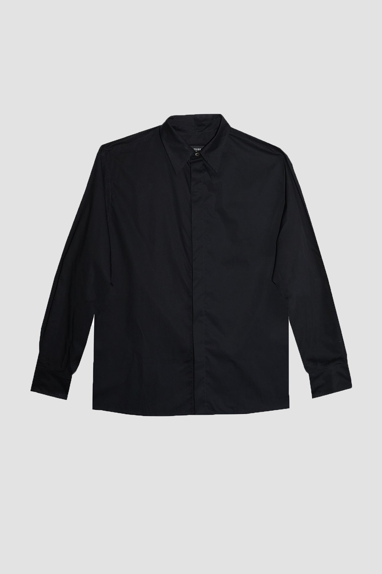 BreathAir BLACK COTTON VOILE OVERSIZED SHIRT