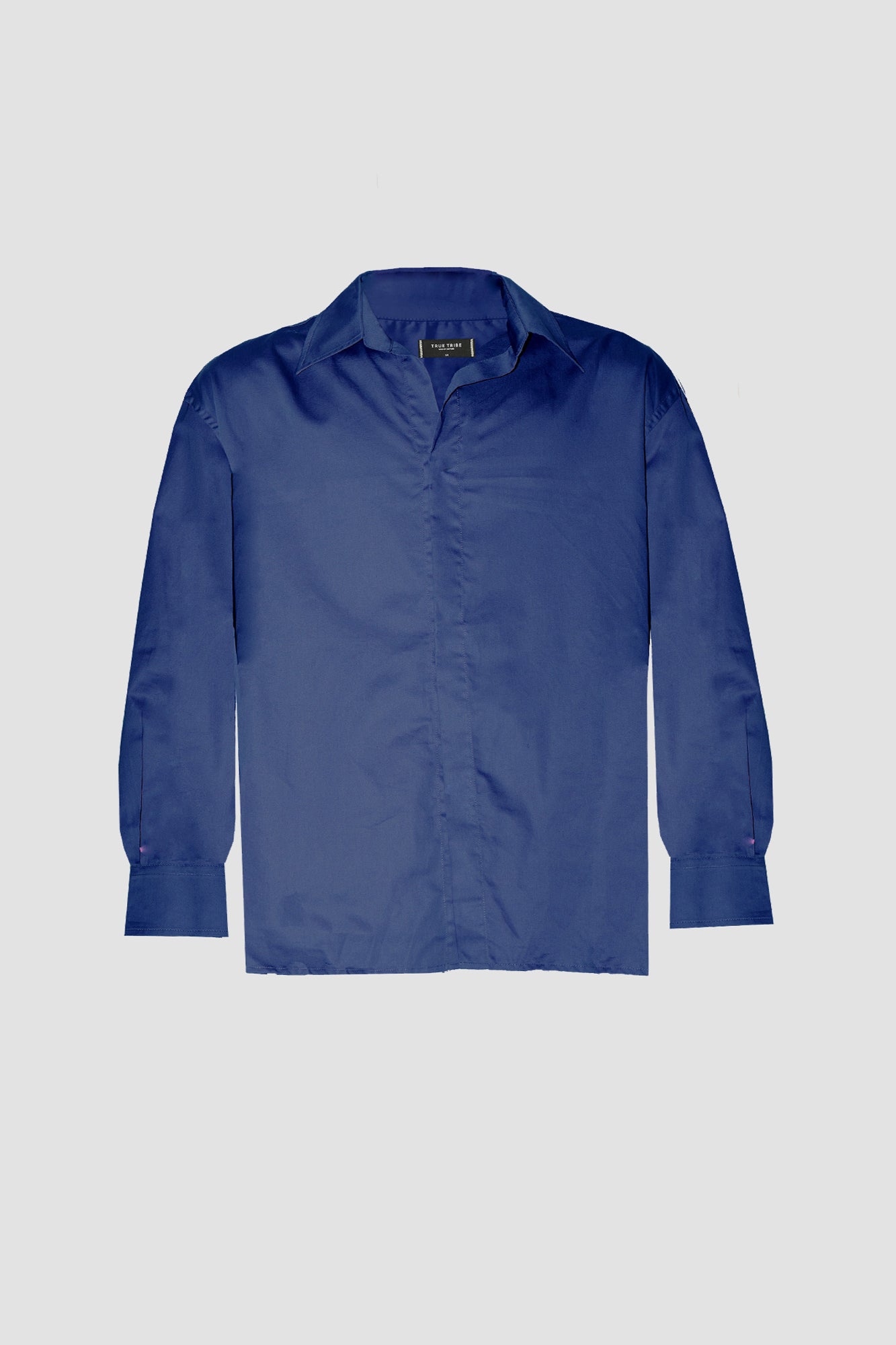 BreathAir Navy Cotton Voile Oversized Shirt