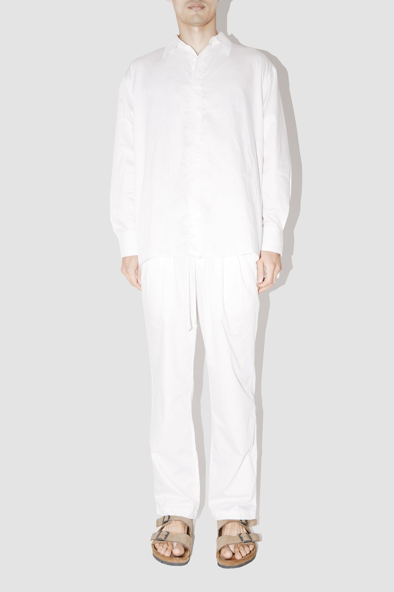 BreathAir WHITE COTTON VOILE OVERSIZED SHIRT